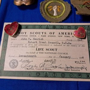 world-war-two-navy-veterans-eagle-scout-grouping-medals-papers-ribbons-awards-boxes-badges-and-lots-of-extras-1947-awarded-over-18-years-old-at-time-of-gaining
