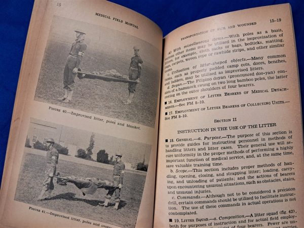world-war-two-fm-8-field-manual-transportation-of-sick-and-wounded-1941-dated