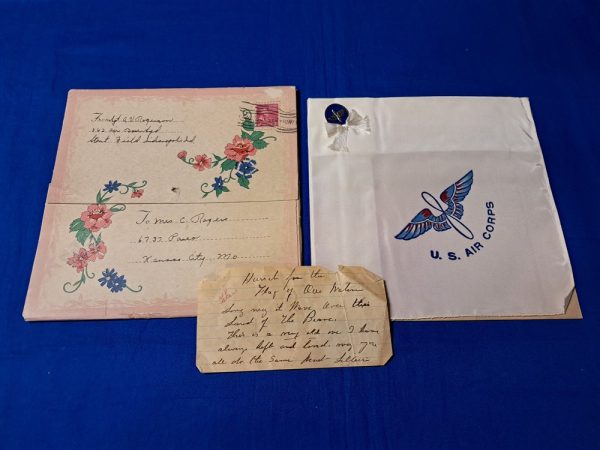 hankerchief-boxed-air-corps world-war-two-boxed-handkerchief-from-Air-corp-to-loved-one-indiana
