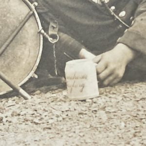 world-war-one-real-picture-post-card-1913-group-of-soldiers-band-swallow-nest-shoulder-22-infantry