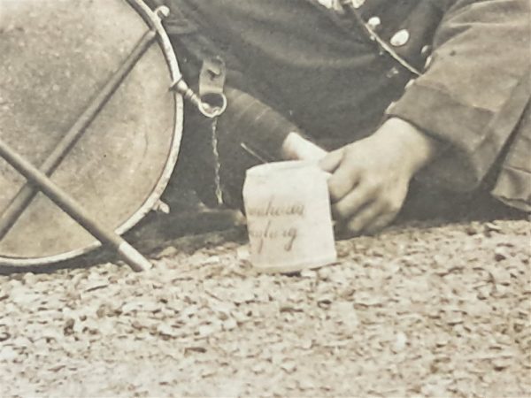 world-war-one-real-picture-post-card-1913-group-of-soldiers-band-swallow-nest-shoulder-22-infantry