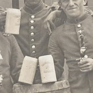 world-war-one-real-picture-post-card-1913-group-of-soldiers-band-swallow-nest-shoulder-22-infantry