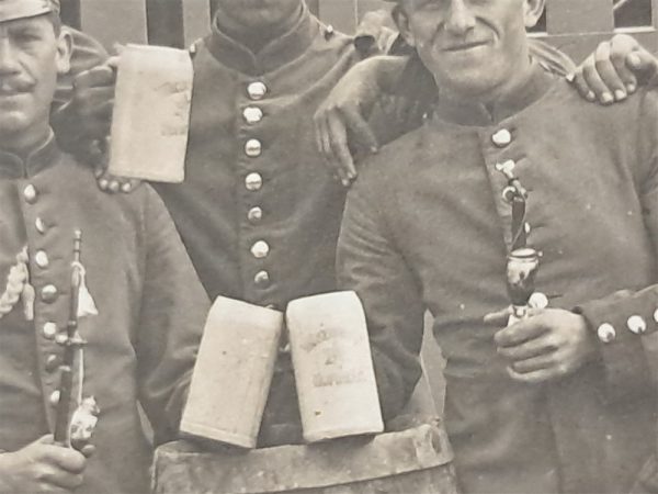 world-war-one-real-picture-post-card-1913-group-of-soldiers-band-swallow-nest-shoulder-22-infantry