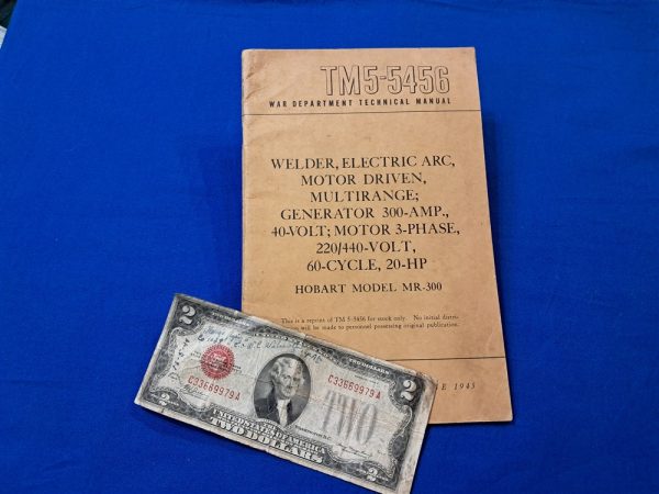 world-war-two-5-5456-technical-manual-for-the -hobart-welder-motor-generator-driven-1945-dated-soft-cover-40-pages