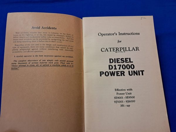 world-war-two-technical-manual-1944 dated-with-61-pages-caerpillar-diesel-power-unit