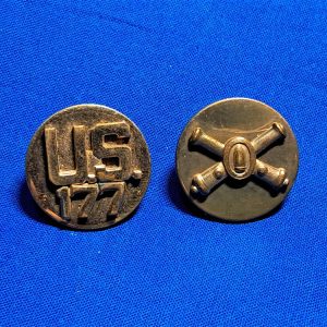 world-war-two-collar-disk-set-for-177th-coastal-artillery-michigan-fort-leonard-wood