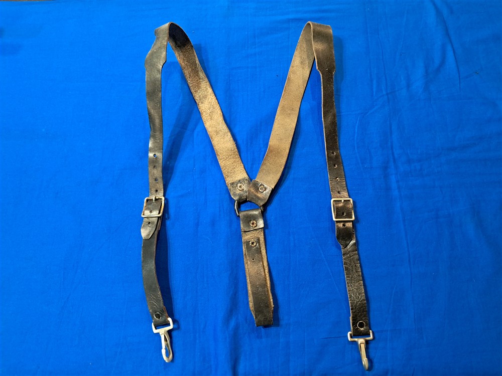 Suspenders HJ leather WWII - Doughboy Military Collectables
