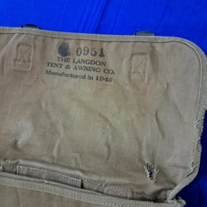 world-war-two-officers-haversack-musette-1942-dated-by-langdon-awning-and-tent-company-small-hole-excellent-early-light-color