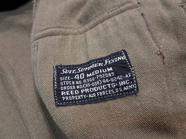 world-war-two-a-4-summer-flight-suit-for-pilots-and-crew-members-fighter-pilots-1944-dated-green-size-40