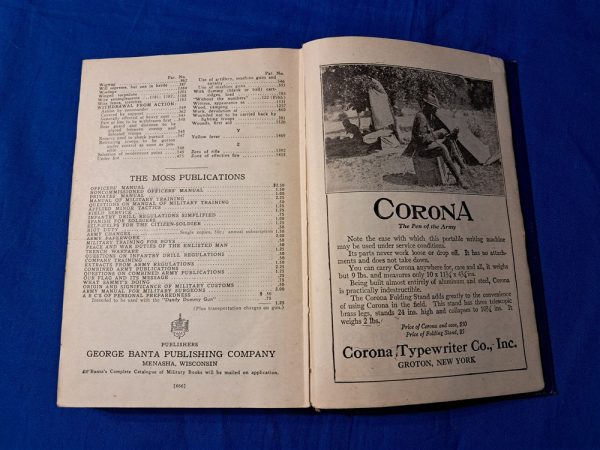 world-war-one-military-training-manual-1917-dated-by-moss-with-over-300-pages-very-think-hard-cover