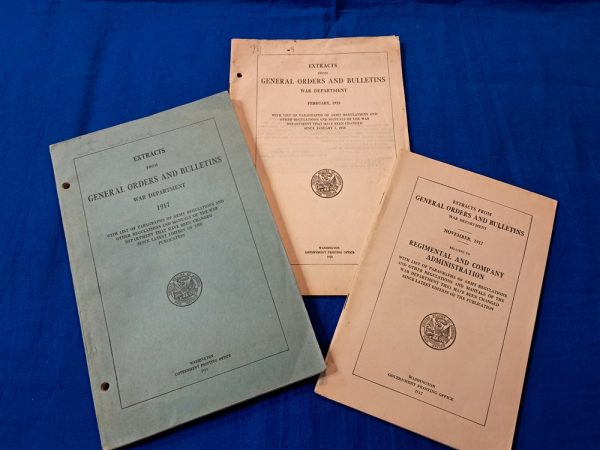 world-war-one-extracts-general-orders-manual-set-of-three-dated-from-1918-1917-excellent-condition