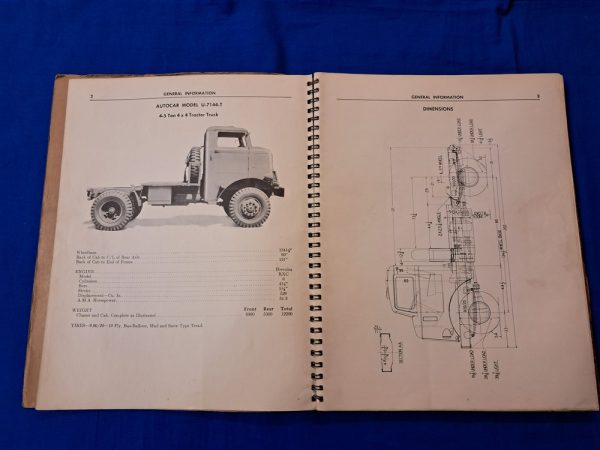 world-war-two-technical-manual-for-the-tractor-truck-made-by-autocar-1941-dated-large-manual