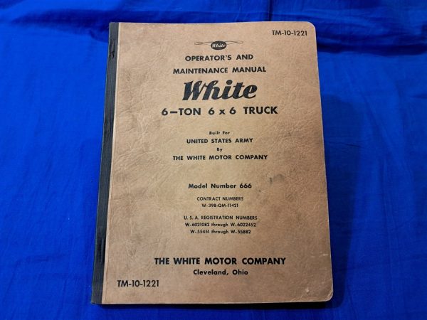 world-war-two-technical-manual-for-the-6-by-6-troop-hauler-truck-1942-dated-made-by-white-motor-company