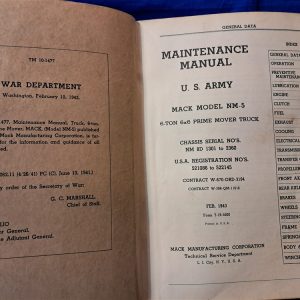 world-war-two-technical-manual-for-the-6-by-6-troop-hauler-truck-1943-dated-made-by-mack-motor-company