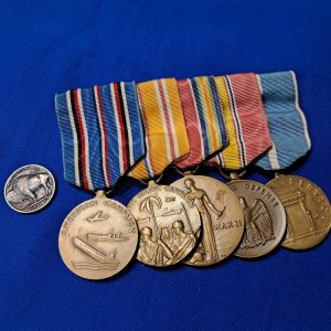 world-war-two-and-korea-war-medal-grouping-5-total-mounted-excellent-condition