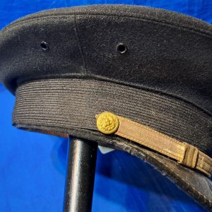 world-war-two-naval-officers-black-visor-hat-with-bullion-eagle-and-excellent-condition-size-7.25