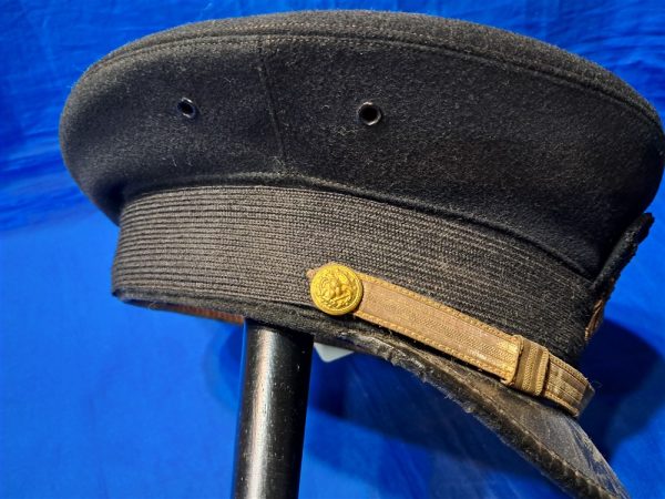 world-war-two-naval-officers-black-visor-hat-with-bullion-eagle-and-excellent-condition-size-7.25