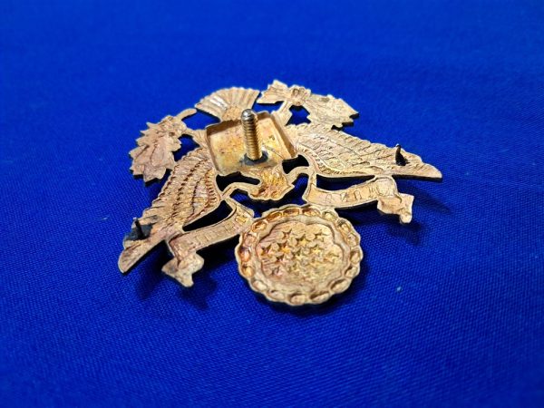 world-wr-two-army-officers-visor-cap-eagle-made-in-england-luxenberg-gold-very-detailed