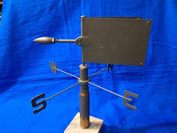 weather-vane-army world-war-one-weather-device-vein-for-field-aero-squadron-in-wooden-box-brass-complete
