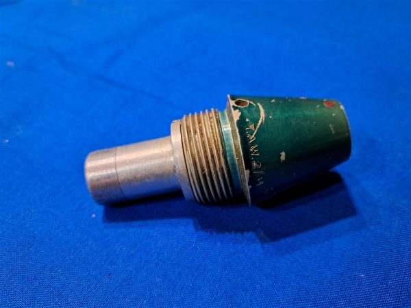 british-world-war-two-fuse-fuze-for-2-pound-pom-pom-gun-amunition-inert-1941-dated-aluminum-complete