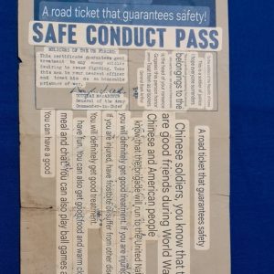 Korean-war-safe-conduct-pass-united-nations-printed-with-blue-ink-medium-size-dropped-to-enemy-troops