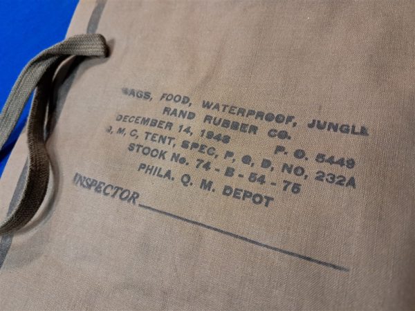 world-war-two-light-color-jungle-foods-storage-sack-waterproof-dated-1943-pacific-theater-mint-flexible