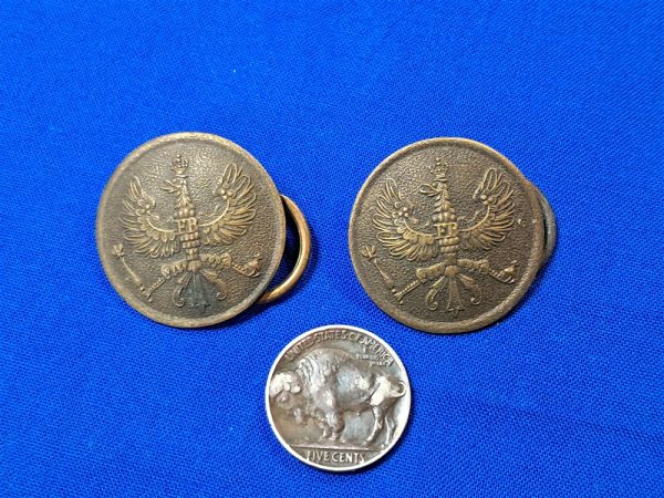 world-war-one-prussian-high-enlisted-rank-collar-buttons-darkened-for-battle-field-wear-on-tunics-matched-set-maker-marked