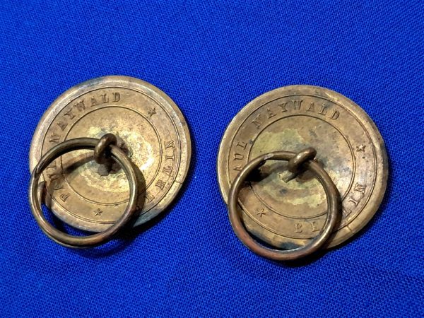 world-war-one-prussian-high-enlisted-rank-collar-buttons-darkened-for-battle-field-wear-on-tunics-matched-set-maker-marked