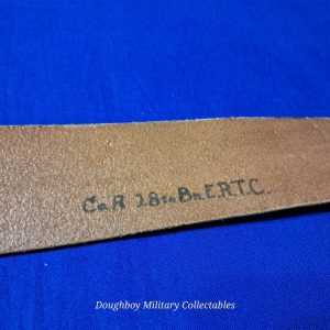 world-war-two-enlisted-dress-belt-leather-russet-m thirty-six-brass-buckle-named-unit-marked