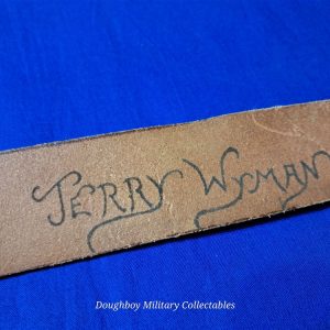 world-war-two-enlisted-dress-belt-leather-russet-m thirty-six-brass-buckle-named-unit-marked