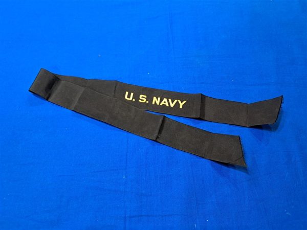 world war two-naval-enlisted-tally-for-blue-cap-late-war-material-woven-type