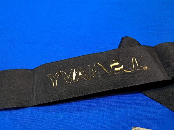 world war two-naval-enlisted-tally-for-blue-cap-late-war-material-woven-type