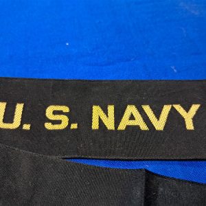world war two-naval-enlisted-tally-for-blue-cap-late-war-material-woven-type