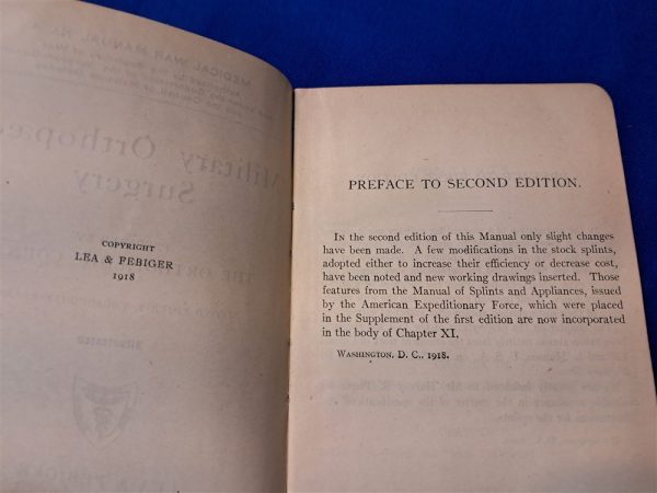 world-war-one-medical-book-orthopedic-1918-1917-dated-semi-hard-cover-information-officer