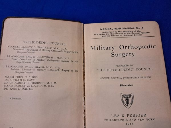 world-war-one-medical-book-orthopedic-1918-1917-dated-semi-hard-cover-information-officer