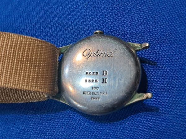 world-war-two-german-wrist-watch-by-optima-luminate-hands-and-numbers-radium-rayon-tan-strap-replacement