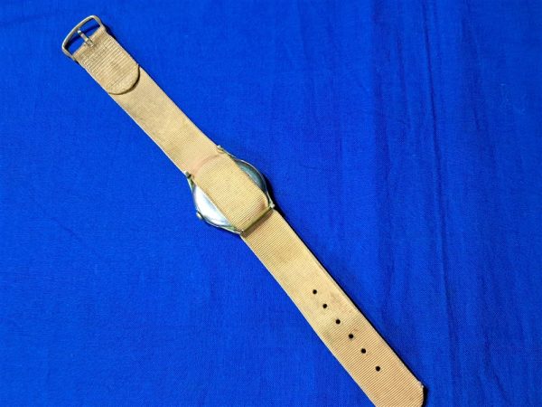 world-war-two-german-wrist-watch-by-optima-luminate-hands-and-numbers-radium-rayon-tan-strap-replacement