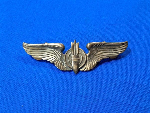 wings-bombadier-silver world-war-two-bombardier-sterling-full-size-wings-with-clutch-back-1943-pattern