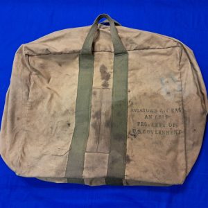 world-war-two-pilots-equipment-bag-for-carrying-into-aircraft-officer-clothing-items-dirty-but-very-solid