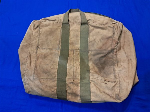 world-war-two-pilots-equipment-bag-for-carrying-into-aircraft-officer-clothing-items-dirty-but-very-solid