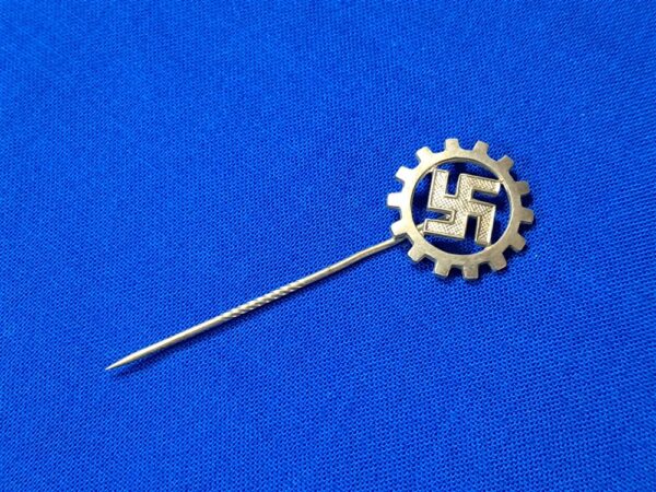 daf-stickpin-wwii german-world-war-two-labor-front-membership-stickpin-for-lapel-pin-back-silver