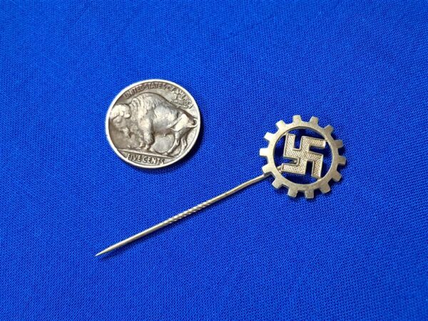 german-world-war-two-labor-front-membership-stickpin-for-lapel-pin-back-silver