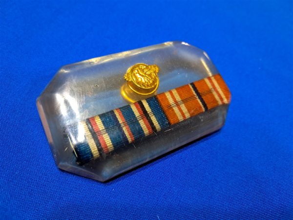 world-war-two-paper-weight-plastic-small-clear-with-awards-inside