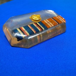 world-war-two-paper-weight-plastic-small-clear-with-awards-inside
