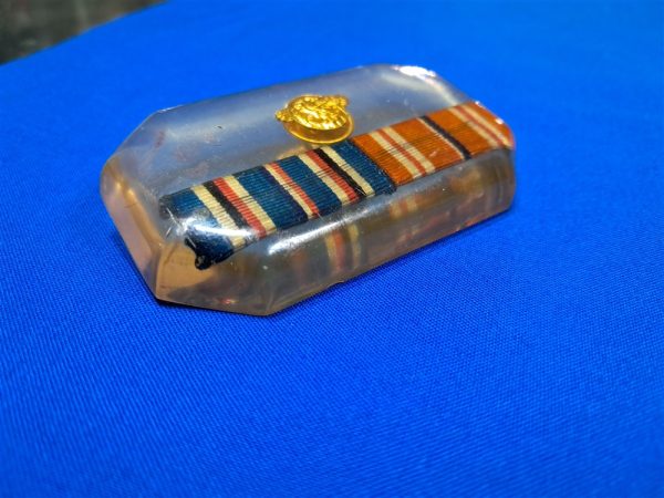 world-war-two-paper-weight-plastic-small-clear-with-awards-inside
