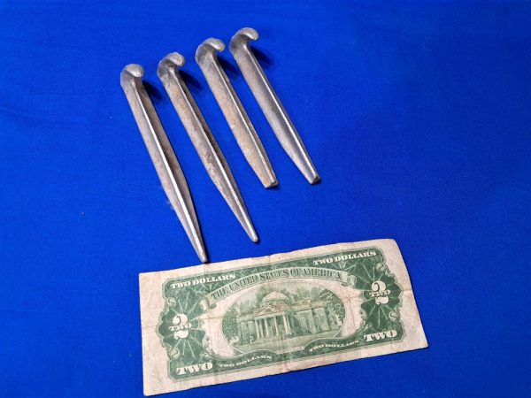 world-war-one-tent-stake set-of-4-aluminum-2nd-pattern-cast-aluminum