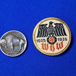 world-war-two-german-whw-donation-pin-for-the-year-35-1936-cloth-bevo-woven-metal-frame