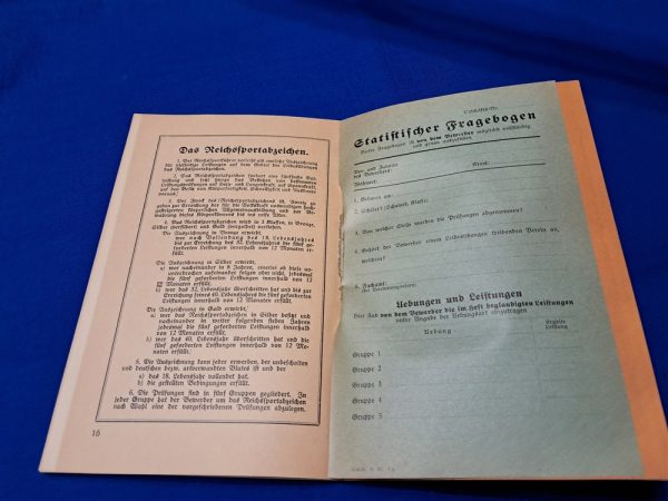 world-war-two-german-youths-sports-badge-stick-pin-in-silver-for-wear-book-contains-document