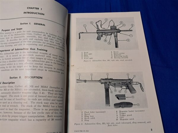 early-vietnam-era-1957-dated-field-manual-for-the-m-3-submachine-gun-45-caliber-fm23-41
