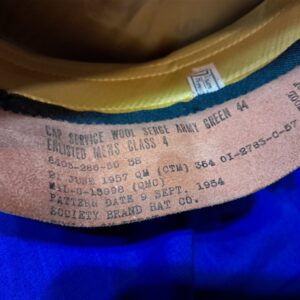 army-enlisted-visor-hat-57-dated-size-seven-and-one-eighth-minty-condition-green-dress